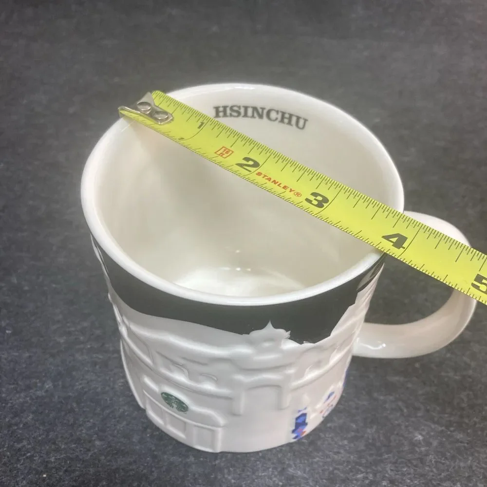 Starbucks Hsinchu‎ 2013 Relief 3D Coffee Tea Cup Mug 16 oz City Skyline Black